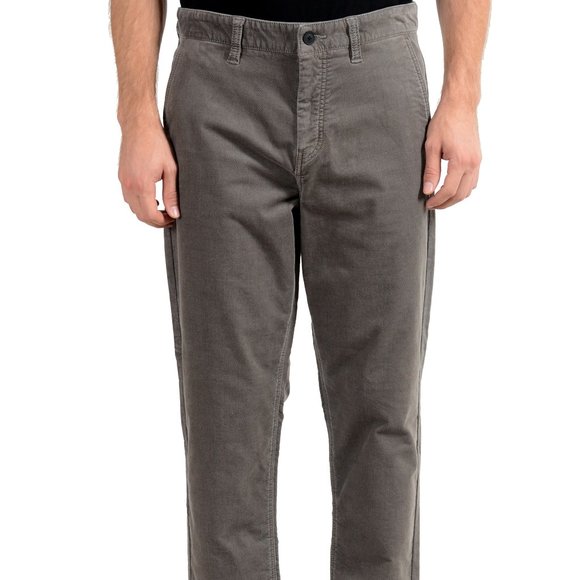 Hugo Boss Salt Gray Corduroy Cropped Pants